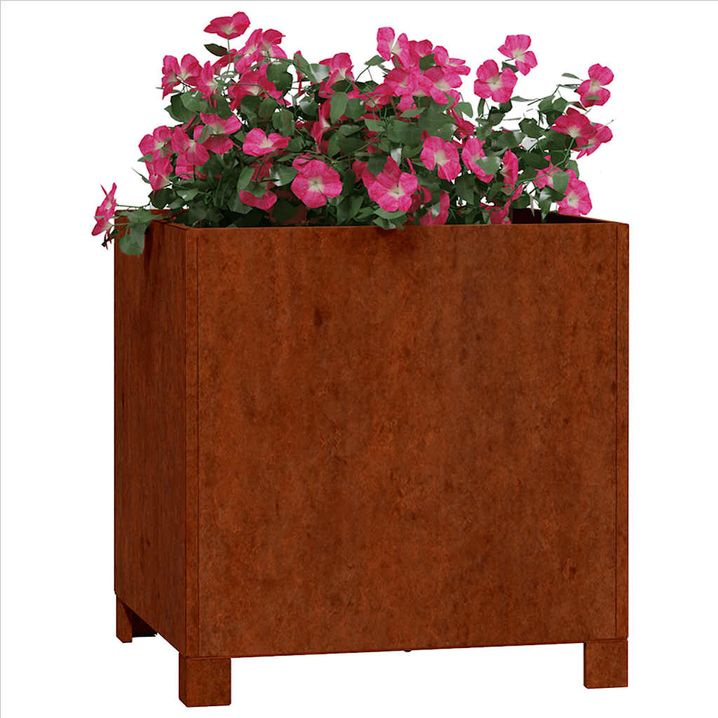 Vidaxl plantenbakken met poten 2 st roestig 40x40x40 cm cortenstaal