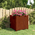 Vidaxl plantenbak met poten roestig 50x50x50 cm cortenstaal