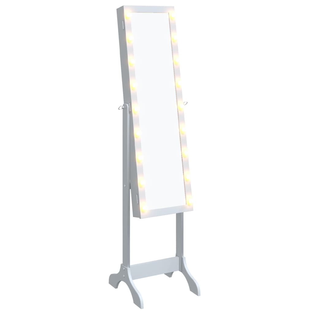 VIDAXL - Spiegel mit LEDs 34x37x146 cm, weiß lackiert
