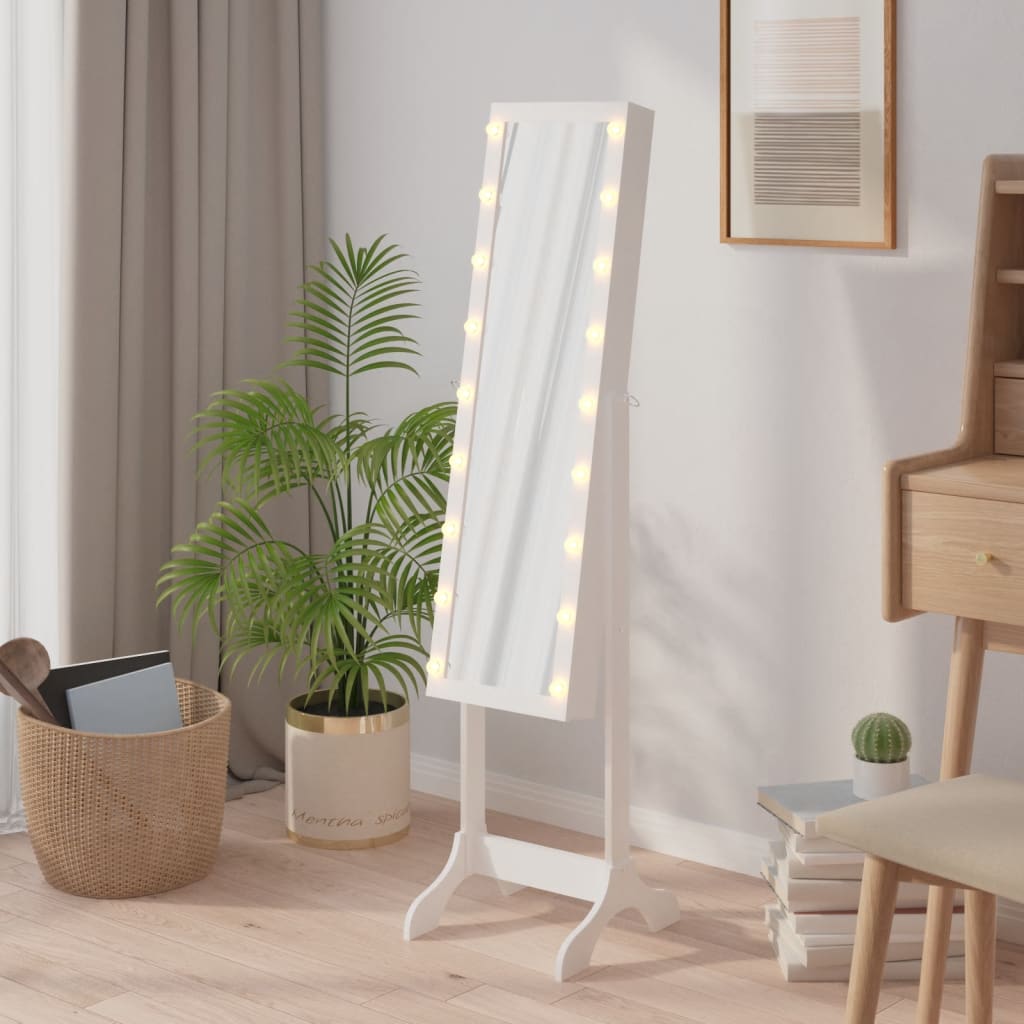 VIDAXL - Spiegel mit LEDs 34x37x146 cm, weiß lackiert
