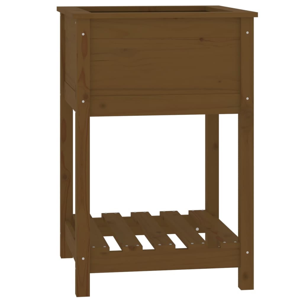 Vidaxxl -Pflanzer mit Regal 54x54x81 cm Kiefern Honigbraun