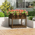 Vidaxl plantenbak met schap 82,5x82,5x81 cm grenenhout honingbruin