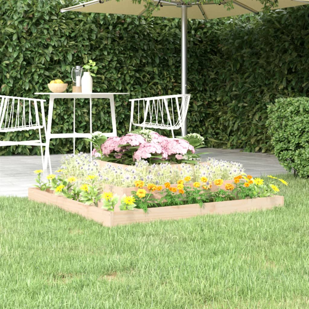 Vidaxl plantenbak 110x110x27 cm massief grenenhout