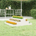 Vidaxl plantenbak 80x80x27 cm massief grenenhout wit