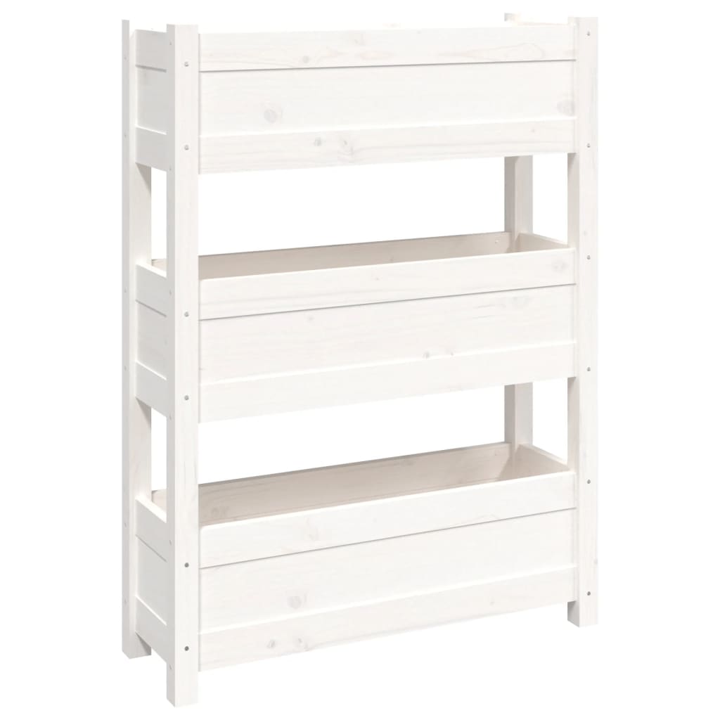 VIDAXL -Planungsbox 77x25x104,5 cm Festkiefer weiß