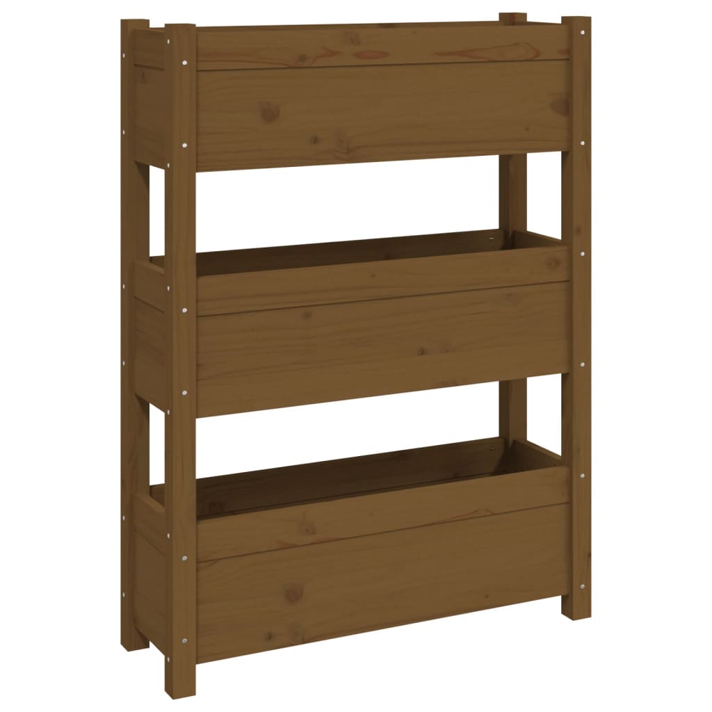 VIDAXL -Planungsbox 77x25x104,5 cm Festkiefer Honigbraun