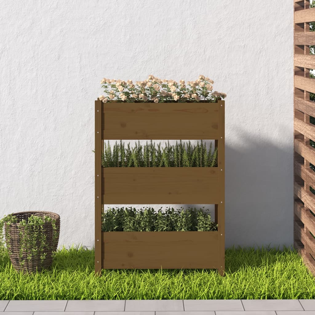 VIDAXL -Planungsbox 77x25x104,5 cm Festkiefer Honigbraun