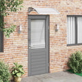 Vidaxl deurluifel grijs en transparant 80x75 cm polycarbonaat