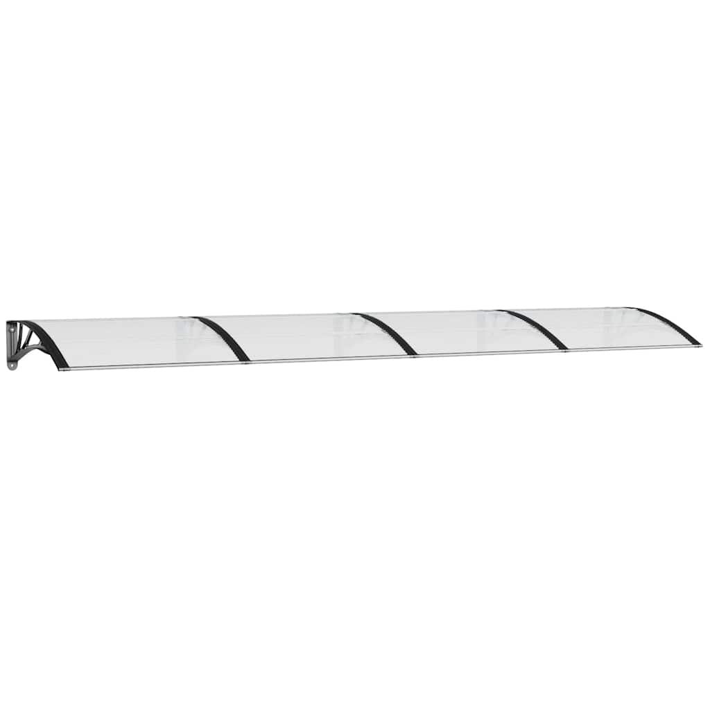 Vidaxxl -Tür -Baldachin 350x75 cm Polycarbonat schwarz und transparent