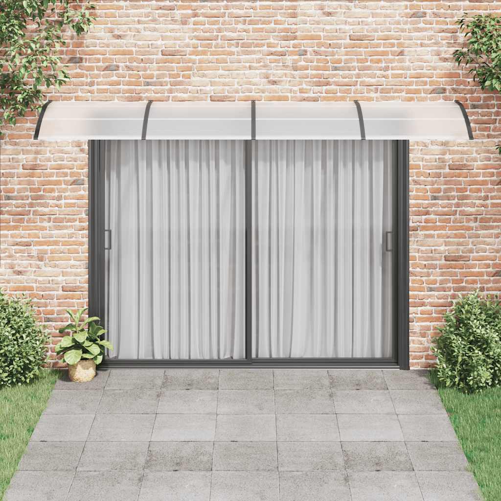 Vidaxl deurluifel 400x75 cm polycarbonaat zwart en transparant