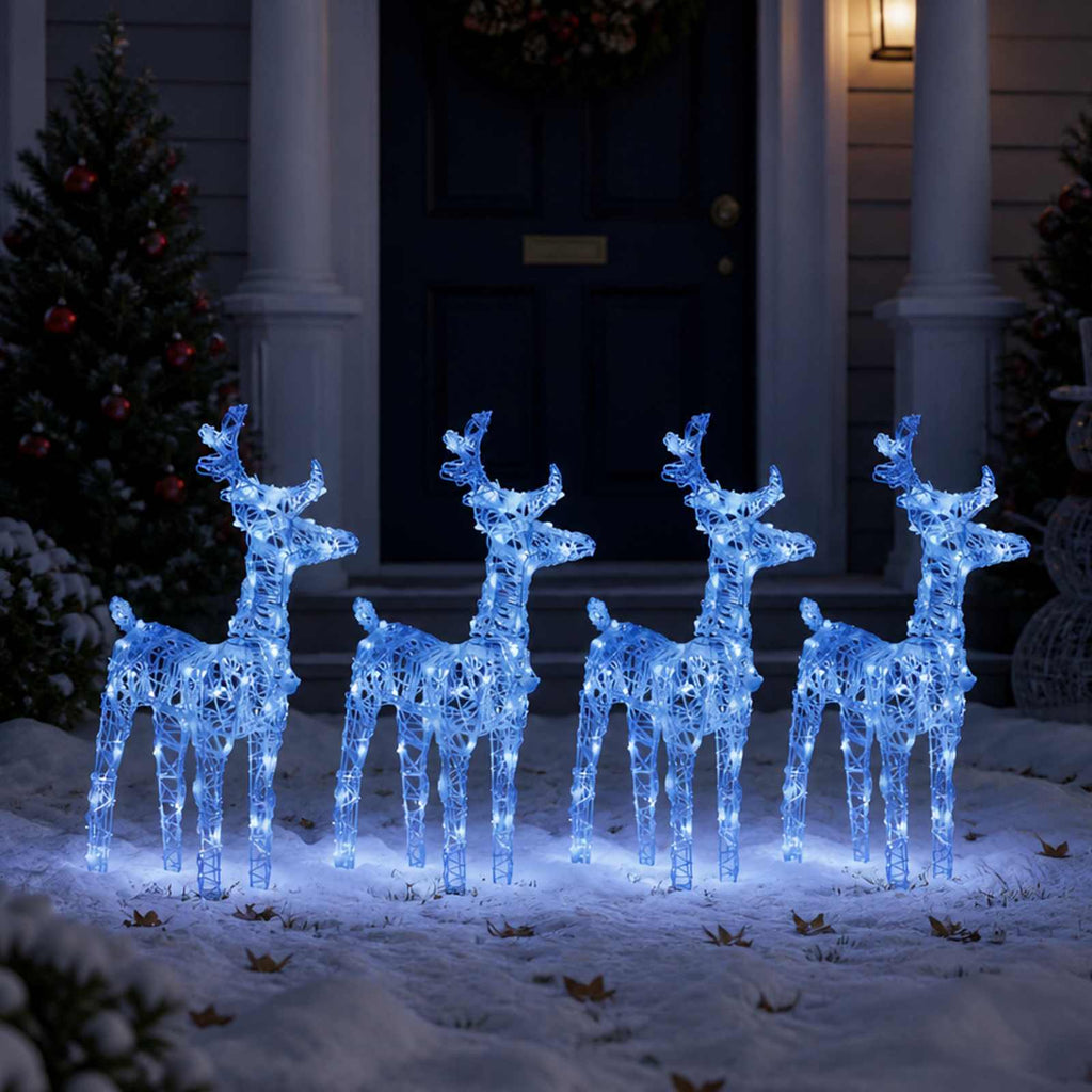 Vidaxl kerstrendieren 4 st 160 led's acryl blauw