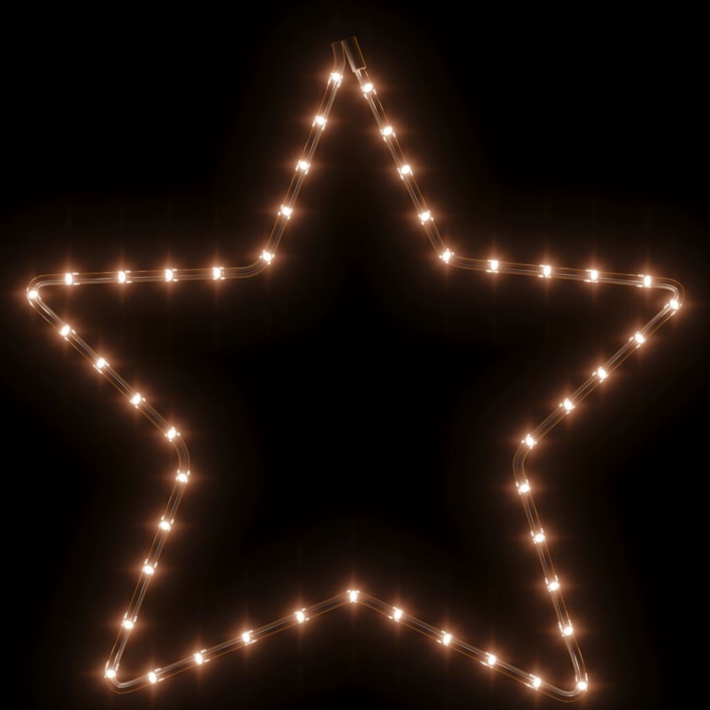 Vidaxl kerstfiguren sterren met 48 led's 2 st 56 cm warmwit