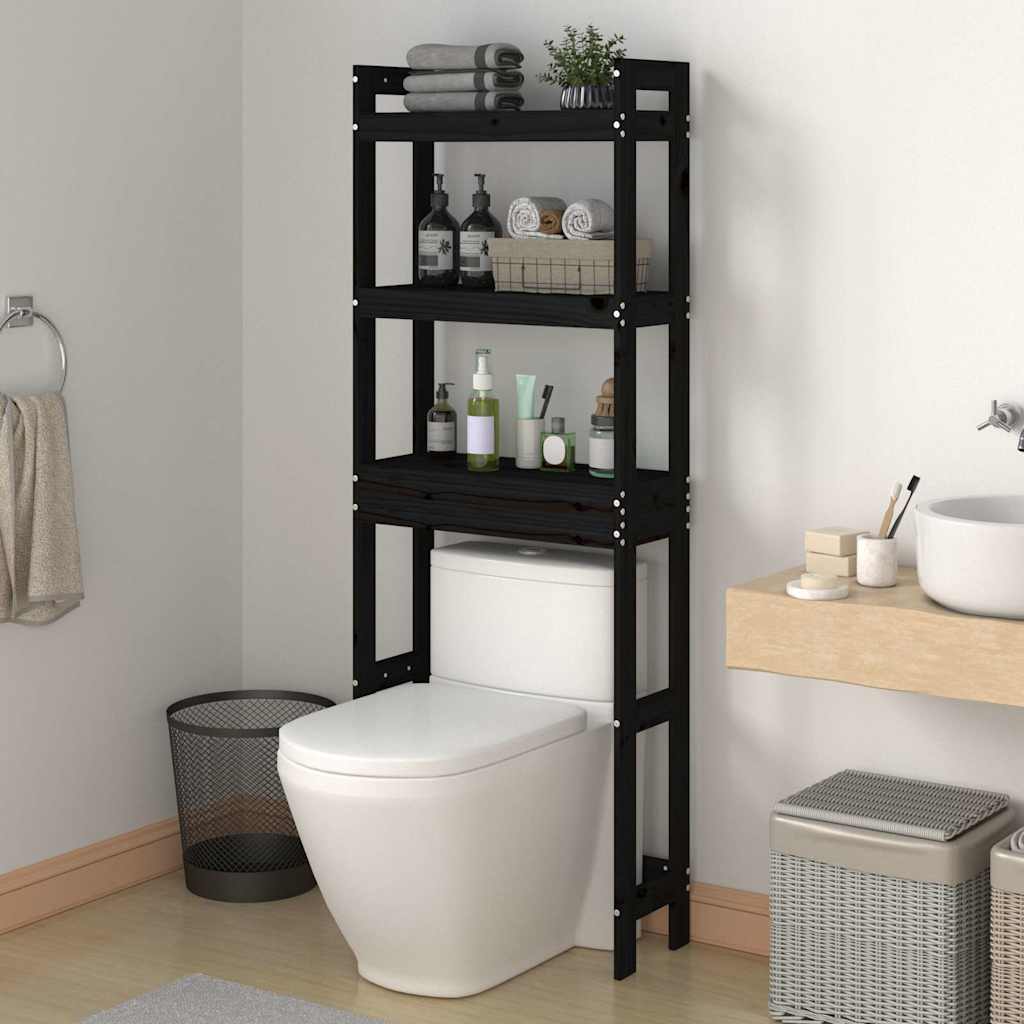 Vidaxx WC-Halterung 63x26x171 cm Festkiefer schwarz