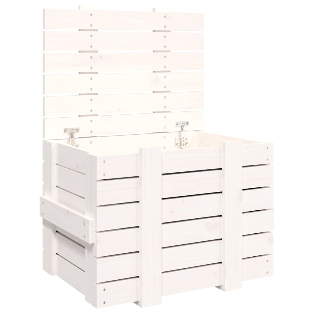VIDAXL -Speicherbox 58x40,5x42 cm Festkiefer weiß