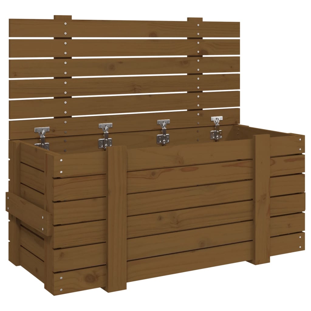 VIDAXL -Speicherbox 91x40,5x42 cm Festkiefer Honig braun