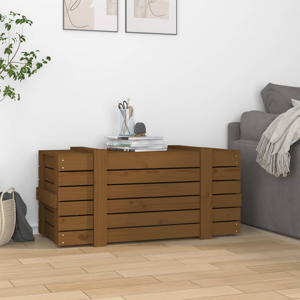VIDAXL -Speicherbox 91x40,5x42 cm Festkiefer Honig braun