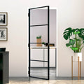 Vidaxl binnendeur 83x201,5 cm gehard glas en aluminium smal zwart