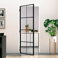 Vidaxl Innentür 83x201,5 cm, gehärtetes Glas und Aluminium, schmal, schwarz