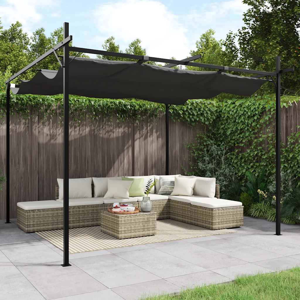 VIDAXL -Pergola mit offenem Dach 295x292x230 Anthrazit -gelöscht