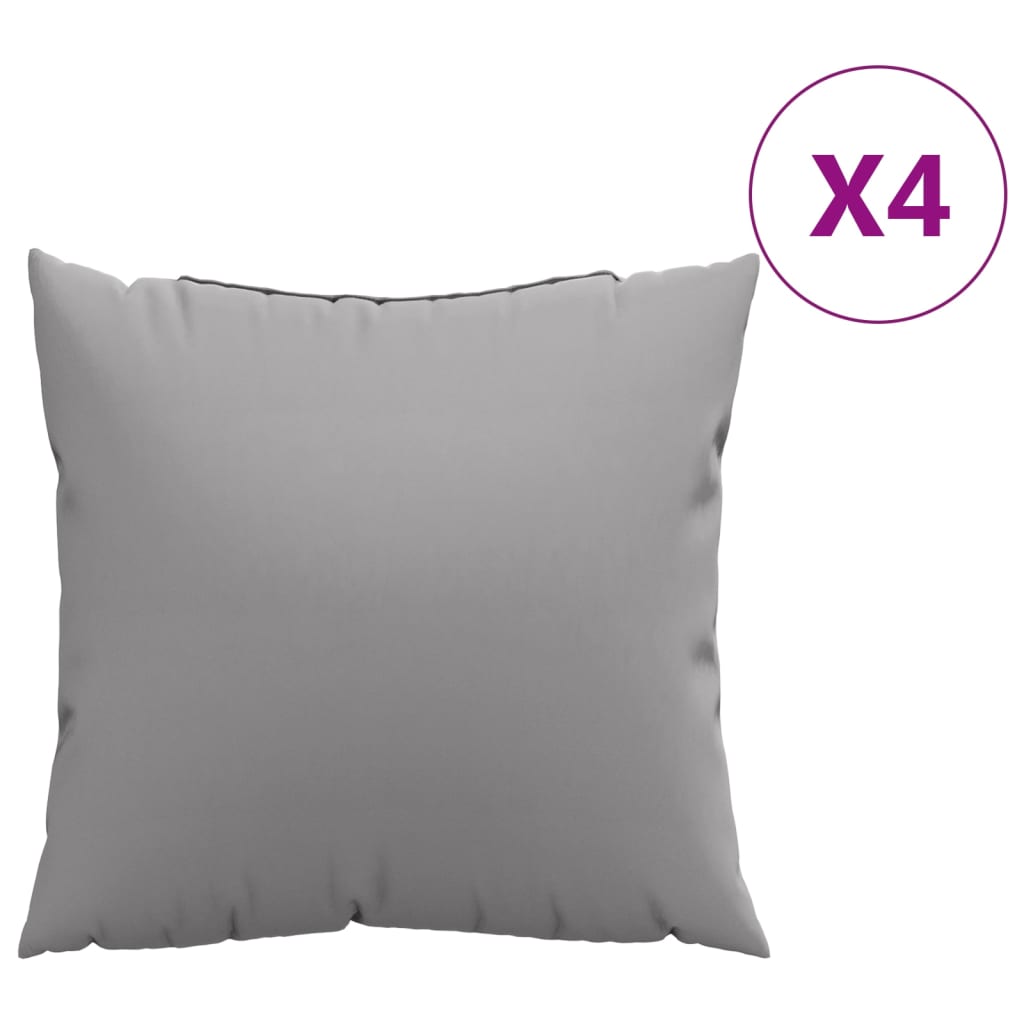 VidaXL Sofakissen, 4 Stück, 50 x 50 cm, Stoff, grau