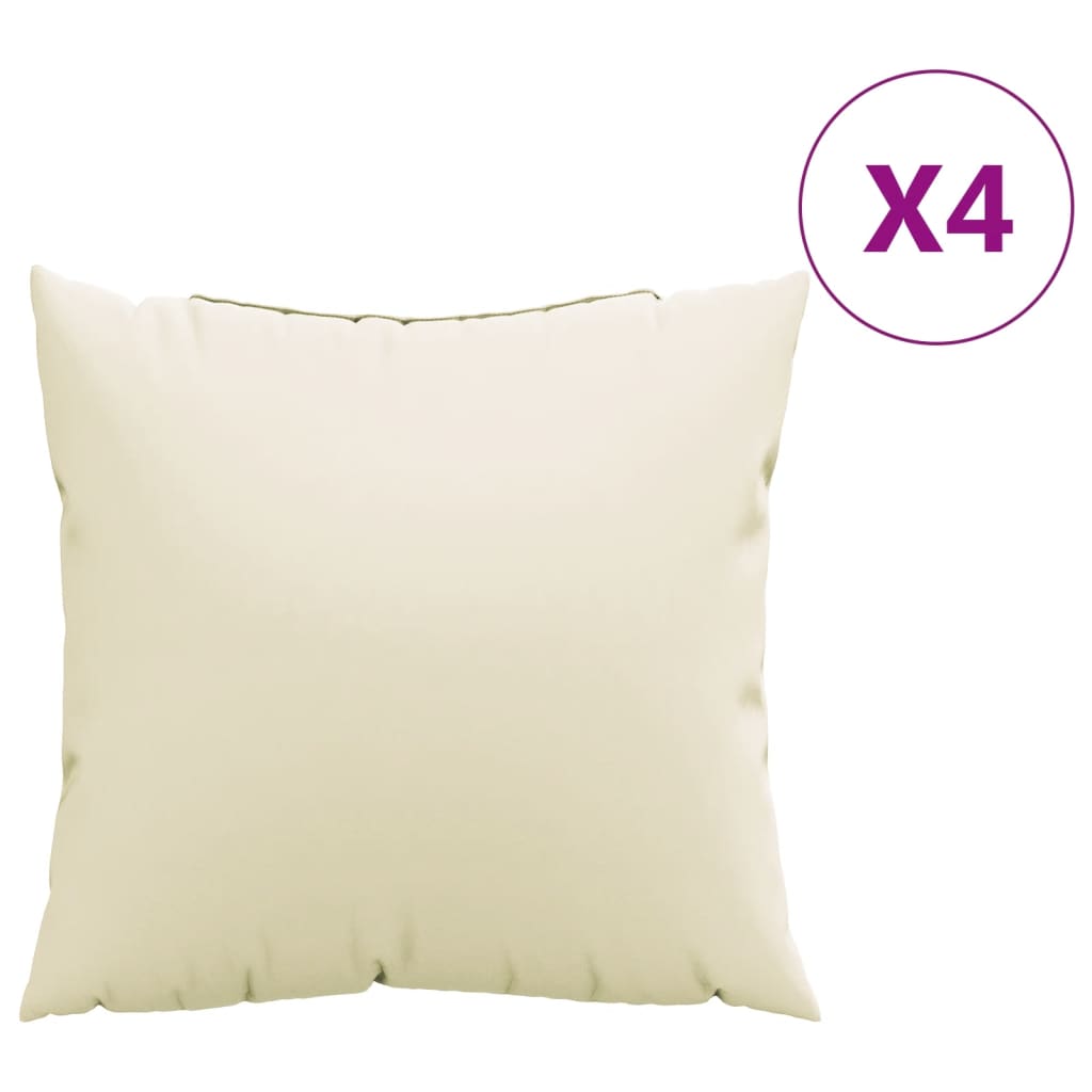 VidaXL Sofakissen, 4 Stück, 60 x 60 cm, Stoff, cremefarben