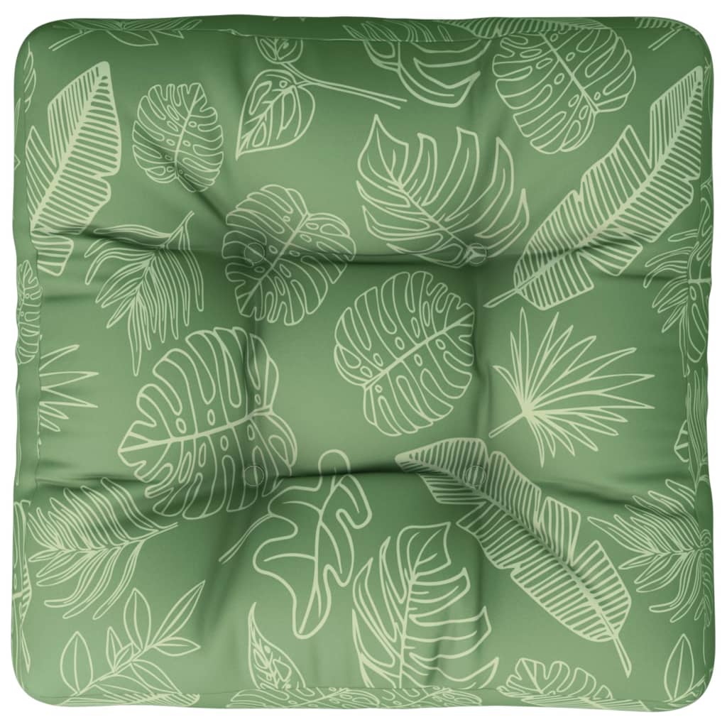 VidaXL Palettenkissenstoff mit Blattmuster, 60 x 60 x 12 cm