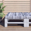 VidaXL Palettenkissen 70x70x12 cm, Stoff kariert, Grau
