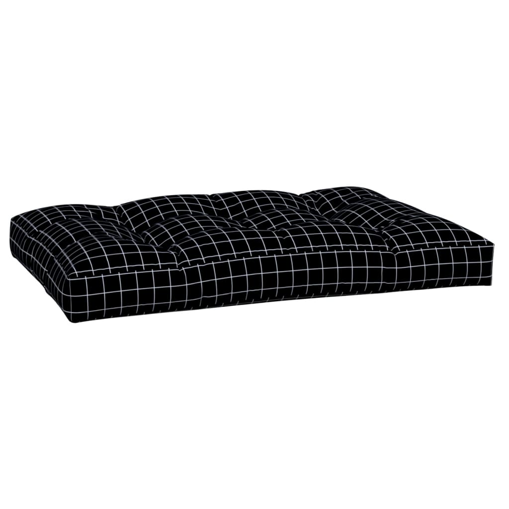 VidaXL Palettenkissen, Rautenmuster, 120 x 80 x 12 cm, Stoff schwarz