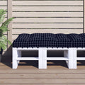 VidaXL Palettenkissen, Rautenmuster, 120 x 80 x 12 cm, Stoff schwarz