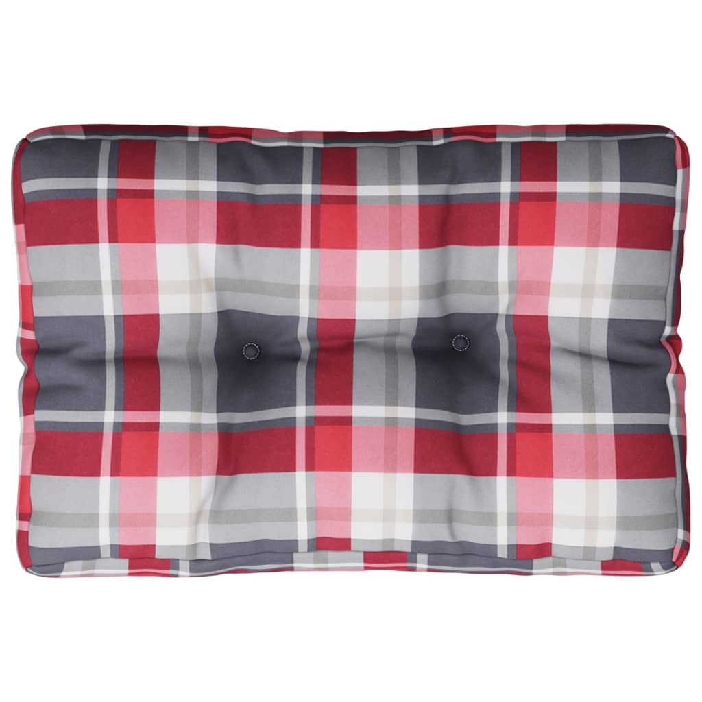 VidaXL Palettenkissen 60x40x12 cm Stoff mit Rautenmuster rot