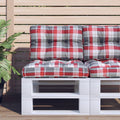 VidaXL Palettenkissen 60x40x12 cm Stoff mit Rautenmuster rot