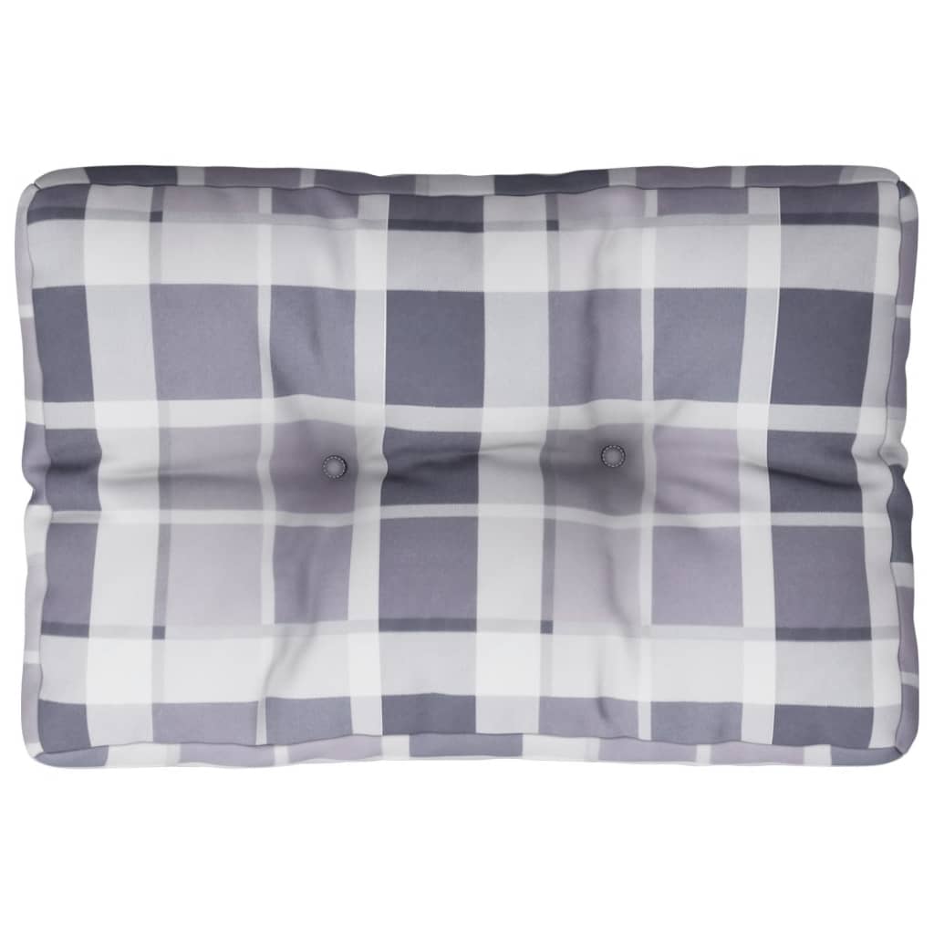 VidaXL Palettenkissen 60x40x12 cm Stoff Rautenmuster grau