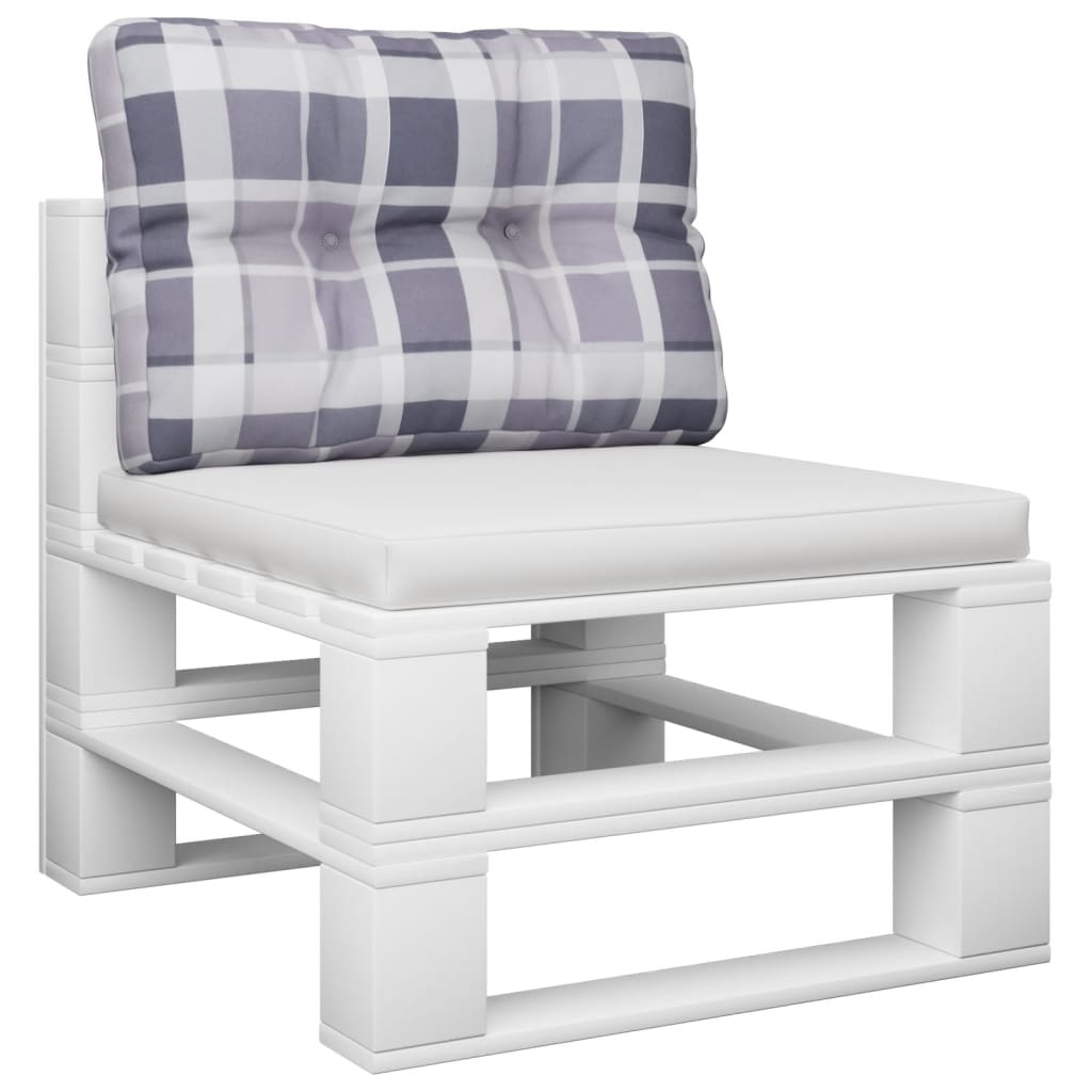 VidaXL Palettenkissen 60x40x12 cm Stoff Rautenmuster grau