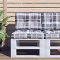 VidaXL Palettenkissen 60x40x12 cm Stoff Rautenmuster grau