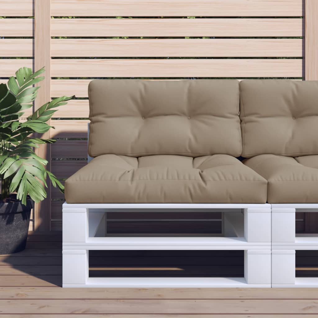 Vidaxl palletkussens 2 st stof taupe