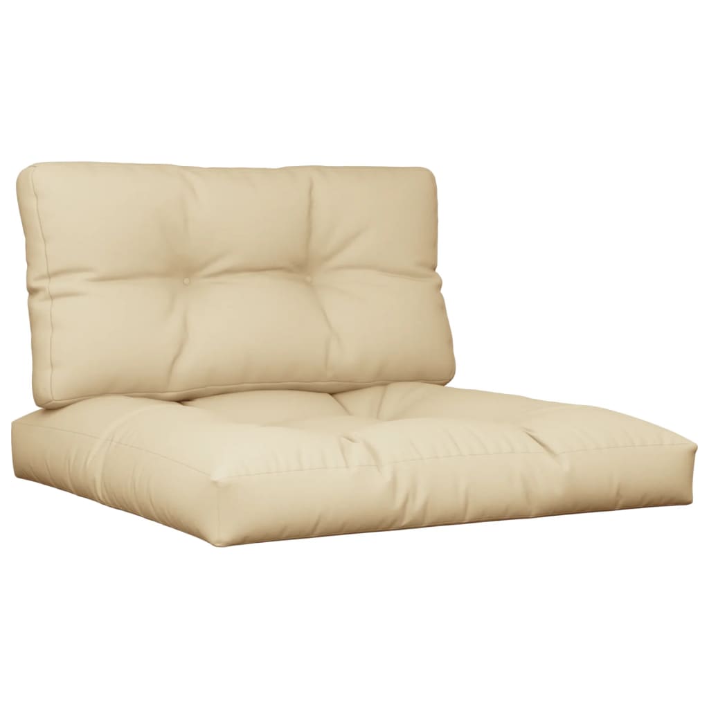 VidaXL Palettenkissen, 2 Stück, Stoff, beige