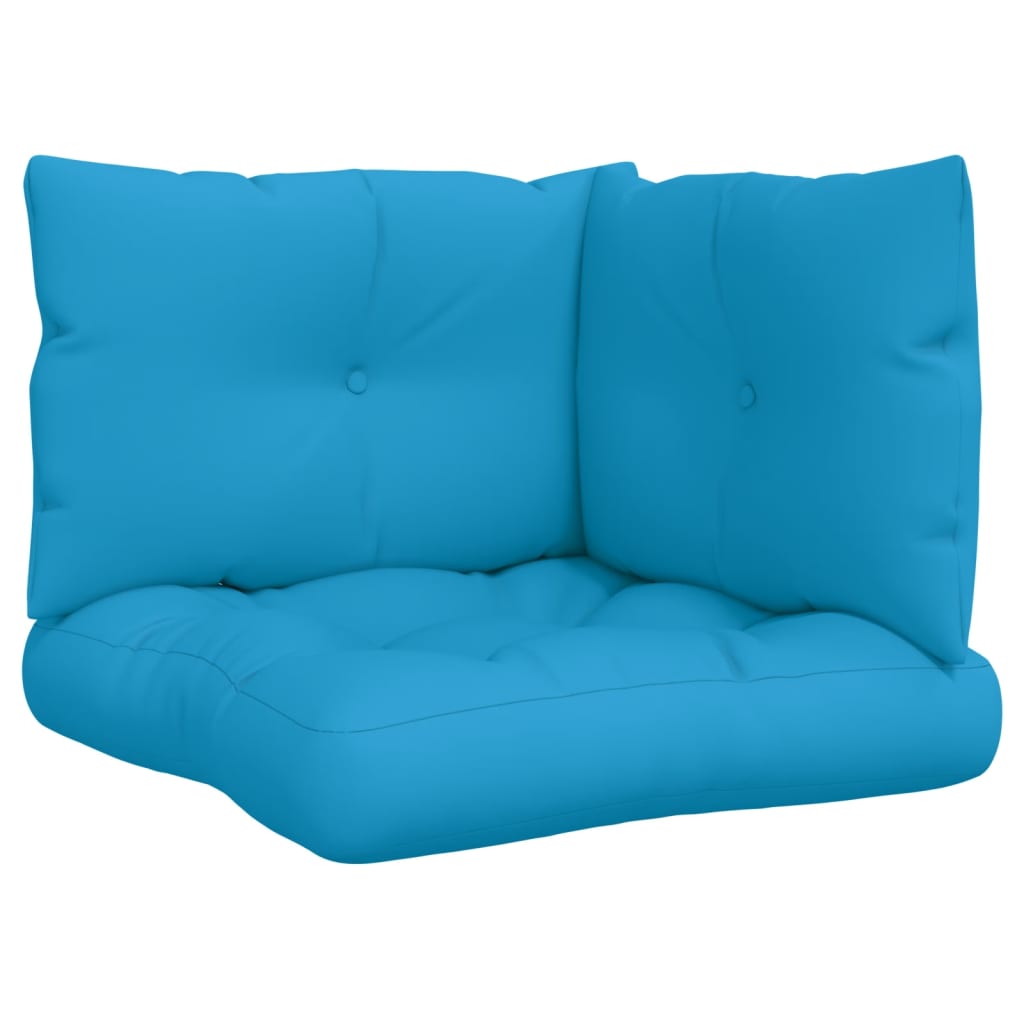 VidaXL Palettenkissen, 3 Stück, Stoff, Blau