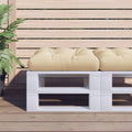Vidaxl palletkussen 58x58x10 cm stof beige