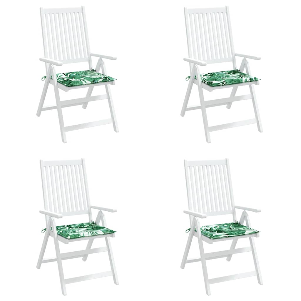 Vidaxl stoelkussens 4 st bladpatroon 40x40x3 cm stof