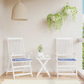 Vidaxl tuinstoelkussens 2 st gestreept 40x40x4 cm stof wit en blauw