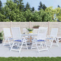 Vidaxl tuinstoelkussens 6 st gestreept 40x40x4 cm stof wit en blauw