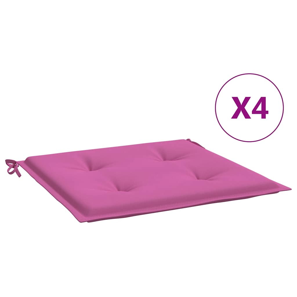 VidaXL Gartenstuhlkissen, 4 Stück, 40 x 40 x 4 cm, Stoff, Rosa