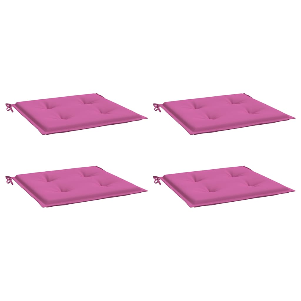 VidaXL Gartenstuhlkissen, 4 Stück, 40 x 40 x 4 cm, Stoff, Rosa