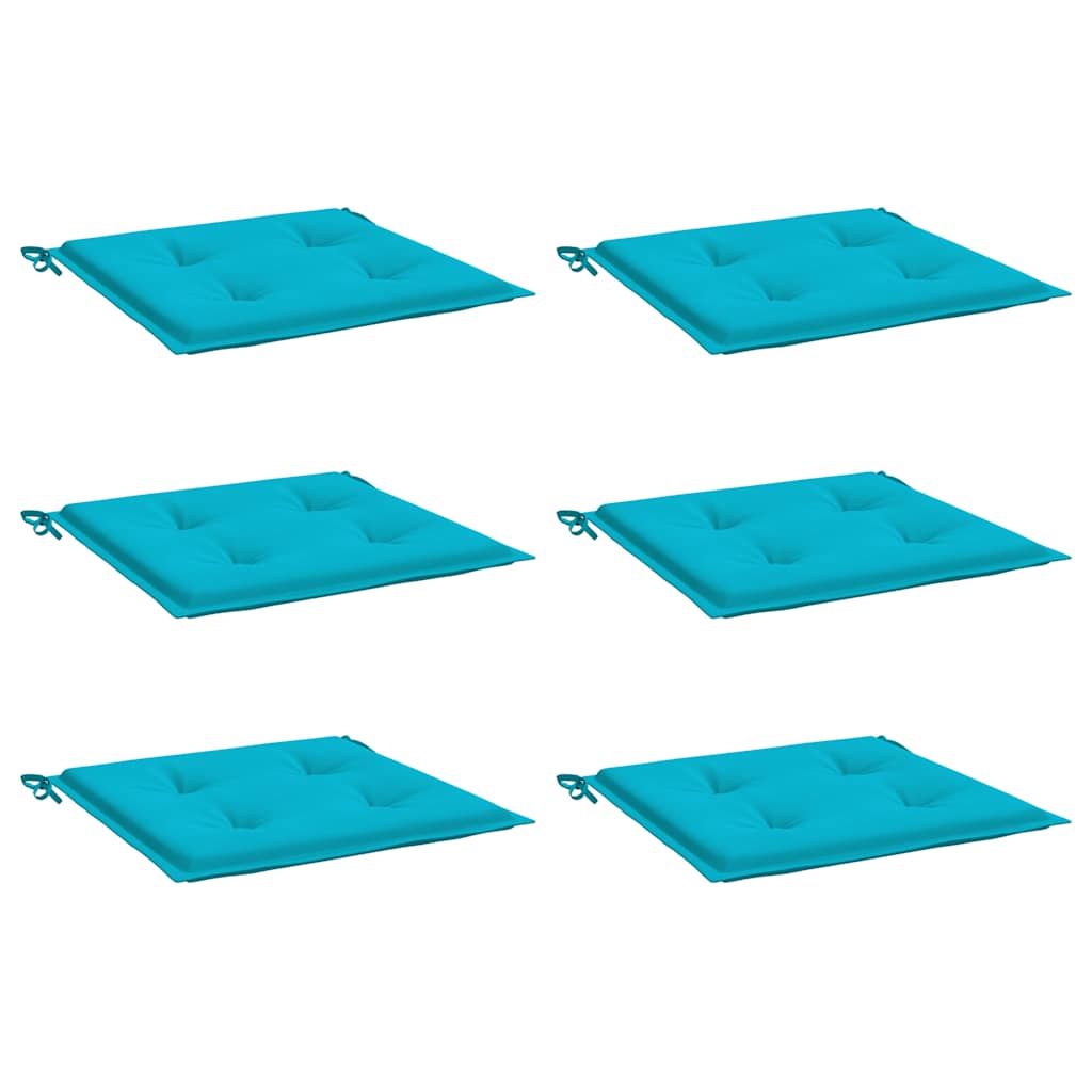 Vidaxl tuinstoelkussens 6 st 40x40x4 cm stof turquoise