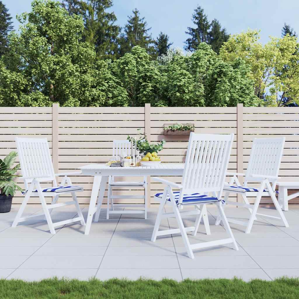 Vidaxl tuinstoelkussens 4 st gestreept 50x50x4 cm stof wit en blauw