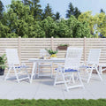 Vidaxl tuinstoelkussens 4 st gestreept 50x50x4 cm stof wit en blauw