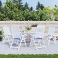 Vidaxl tuinstoelkussens 6 st gestreept 50x50x4 cm stof wit en blauw