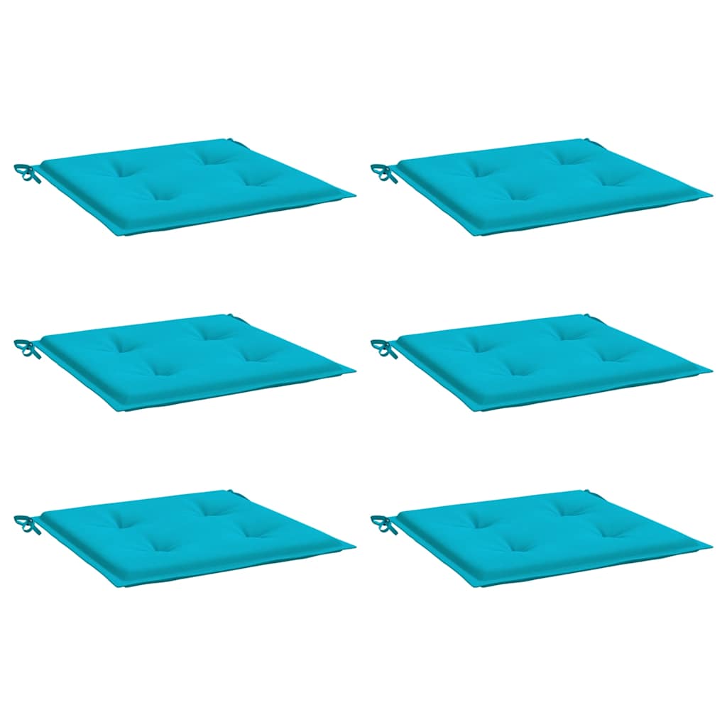 Vidaxl tuinstoelkussens 6 st 50x50x4 cm stof turquoise