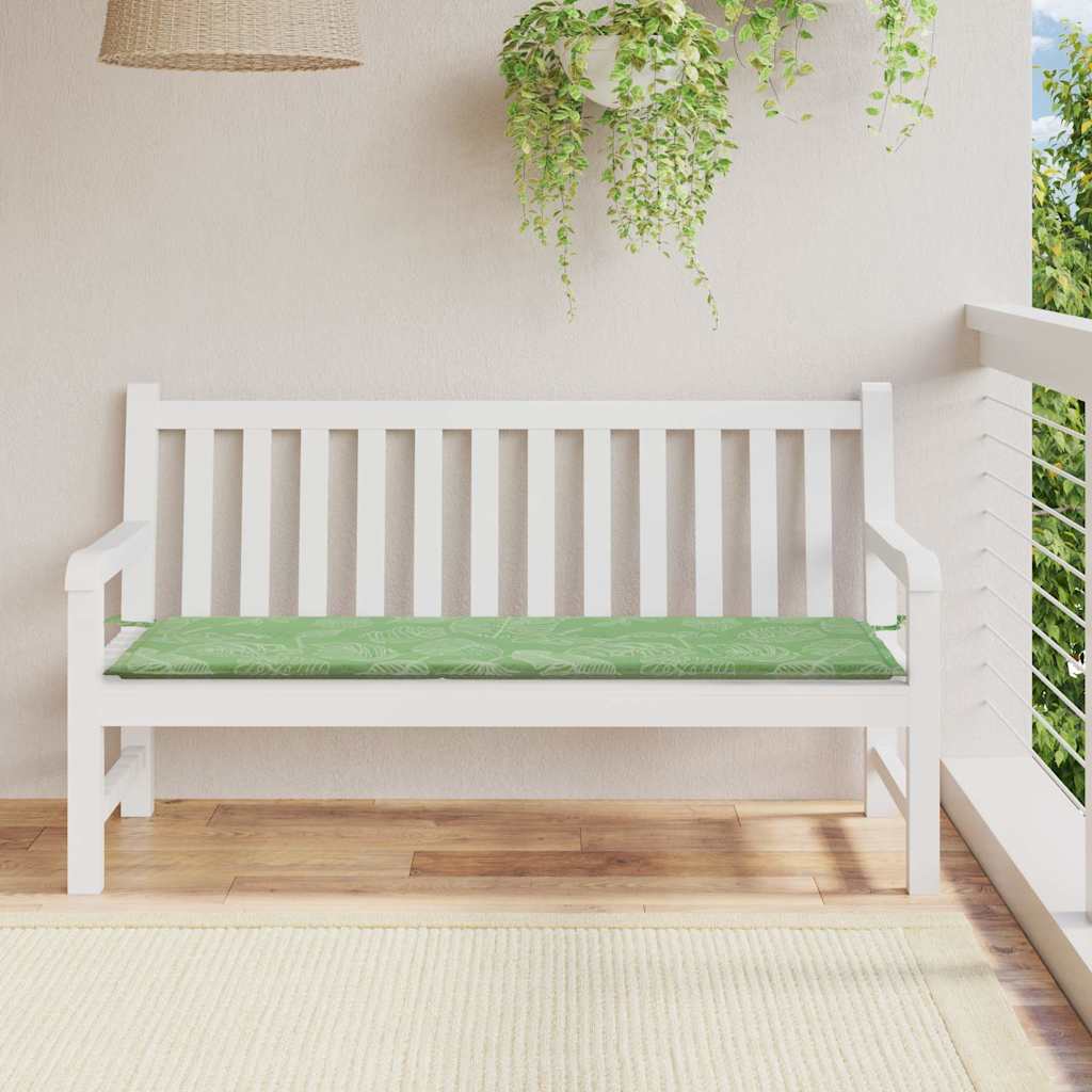 VidaXL Gartenbankkissen 150x50x4 cm Oxford-Gewebe mit Blattmuster