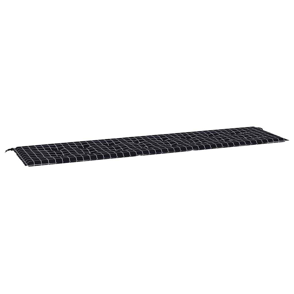 VidaXL Gartenbankkissen mit Rautenmuster, 200 x 50 x 4 cm, Stoff, Schwarz